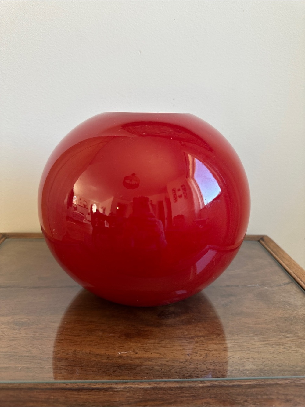 Red Decorative Glass Orb Vase - Home Accents